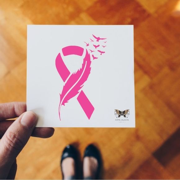 Breast Cancer Ribbon Vinyl Decal - Picture 1 of 5